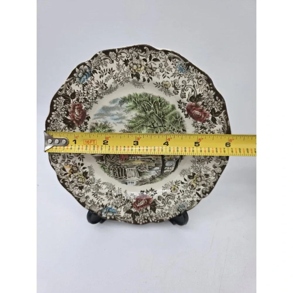 Vintage Johnson Brothers Mill Stream 3 Piece Brown Transferware Ironstone Set